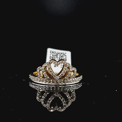 Heart Crown Shape Ladies Diamond Ring